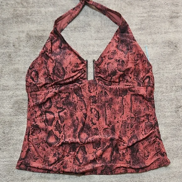 Kona Sol Snake Print Swim Camisole - Picture 1 of 3